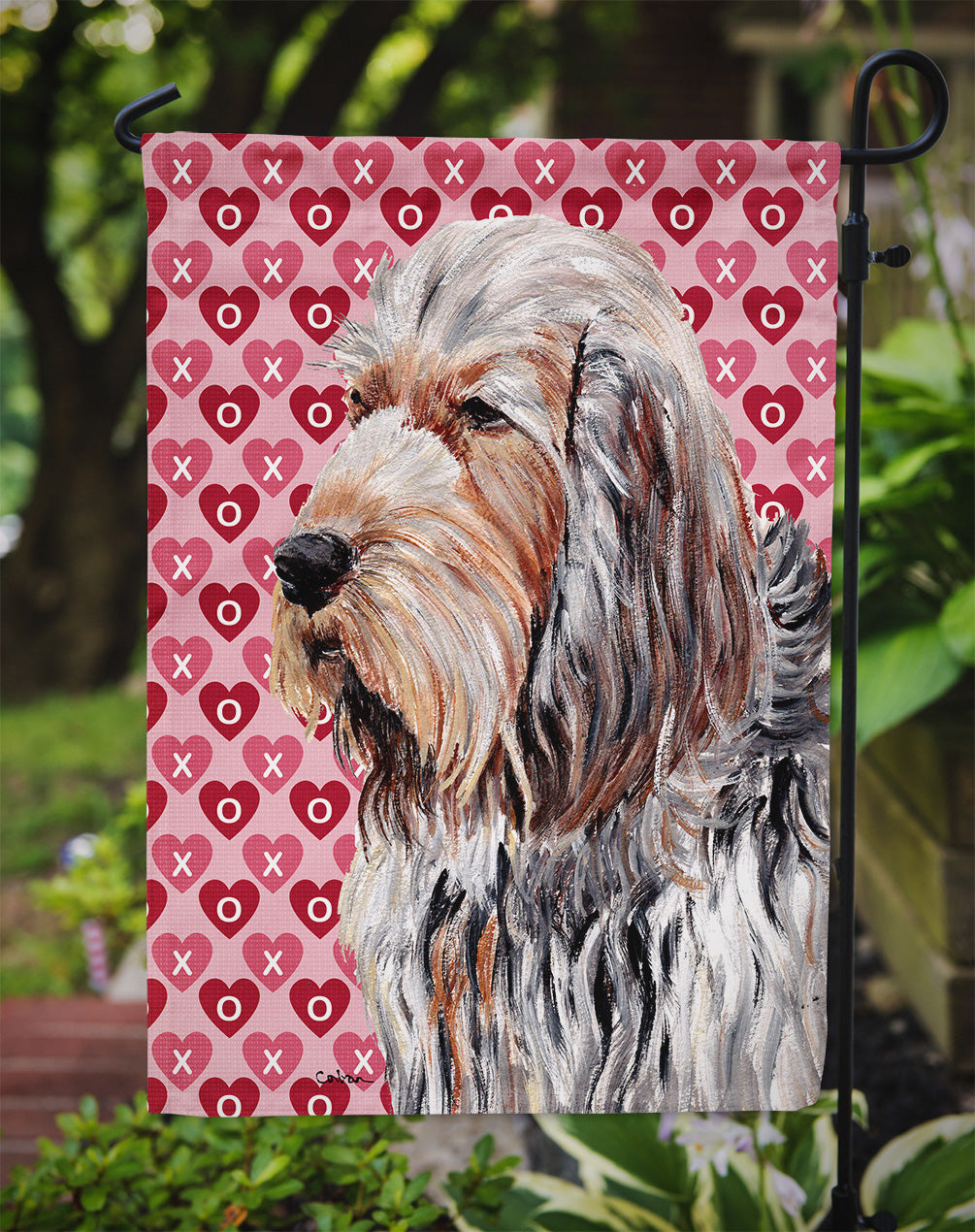 Otterhound Hearts and Love Flag Garden Size SC9708GF
