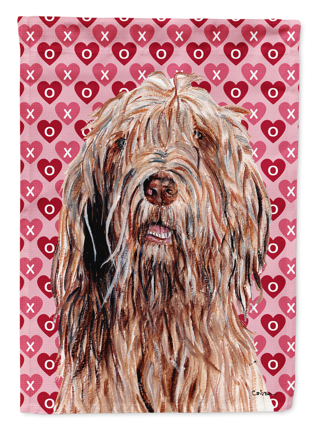 Otterhound Hearts and Love Flag Canvas House Size SC9709CHF  the-store.com.