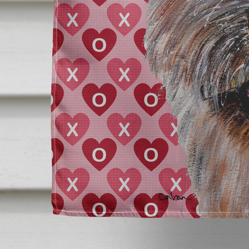 Norwich Terrier Hearts and Love Flag Canvas House Size SC9710CHF  the-store.com.