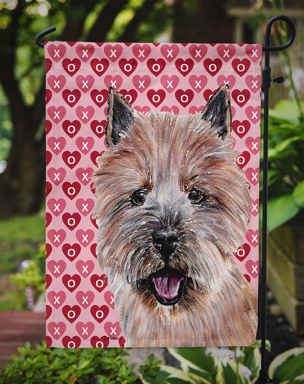 Norwich Terrier Hearts and Love Flag Garden Size SC9710GF