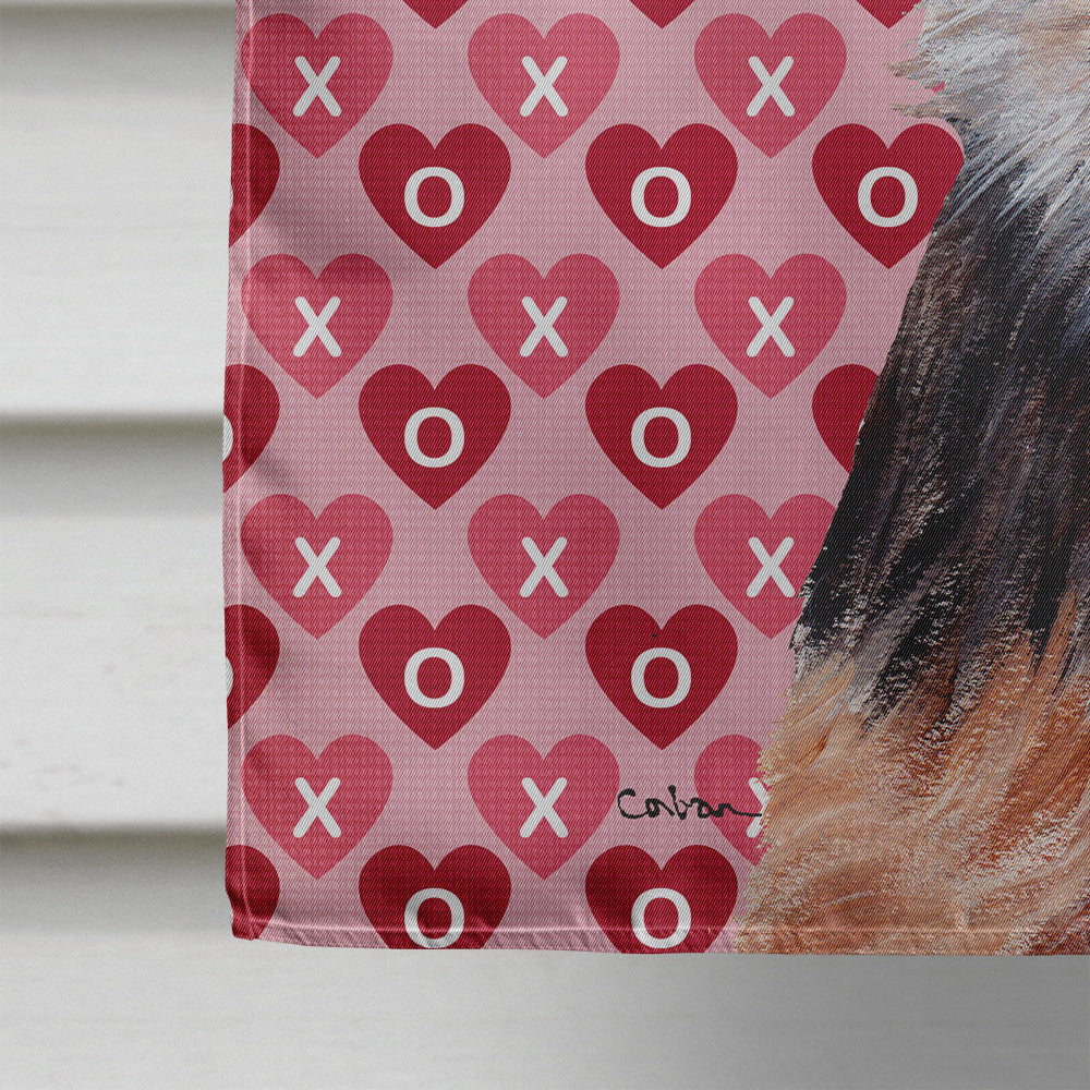 Norfolk Terrier Puppy Hearts and Love Flag Canvas House Size SC9711CHF