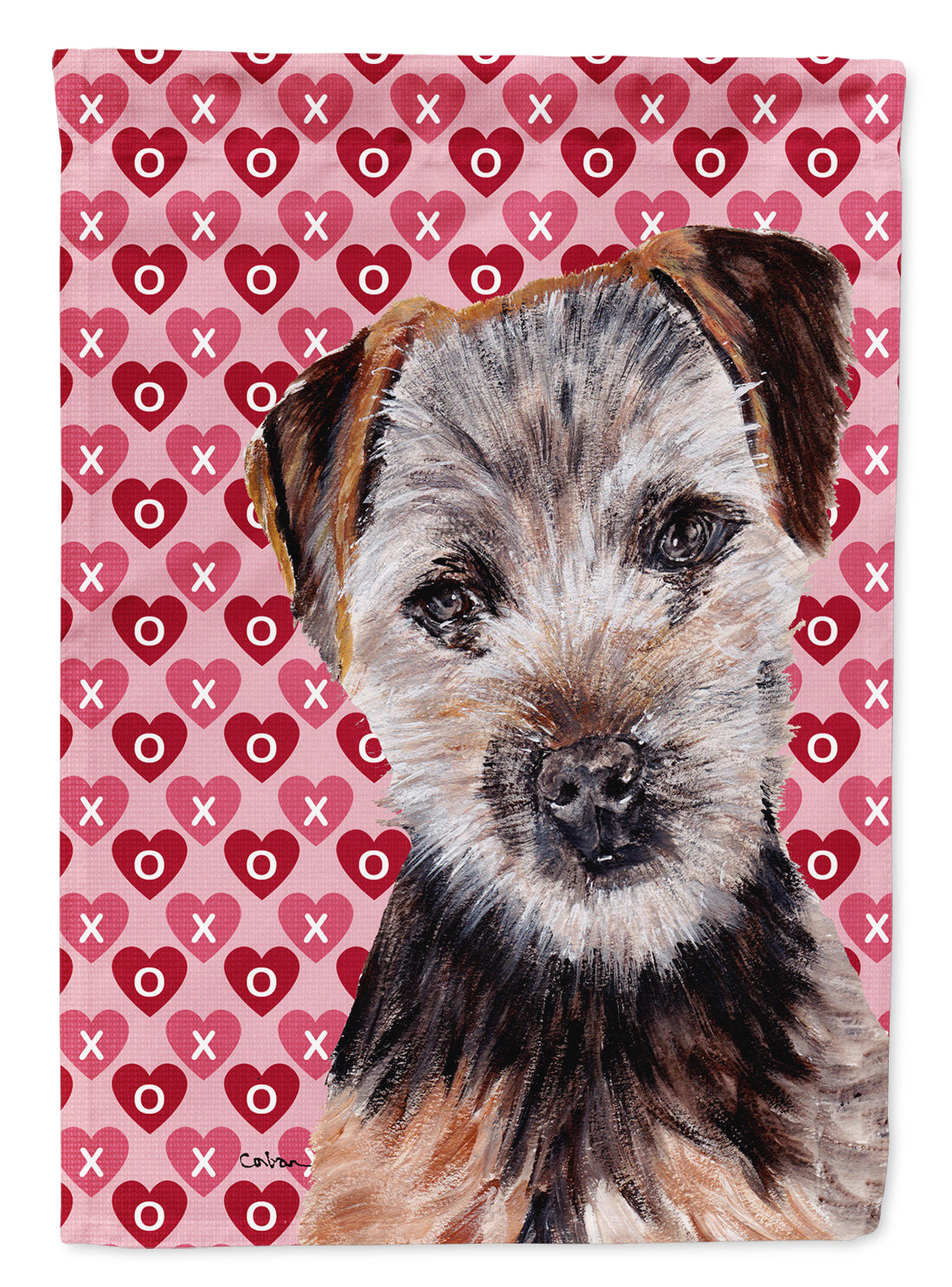 Norfolk Terrier Puppy Hearts and Love Flag Garden Size SC9711GF  the-store.com.