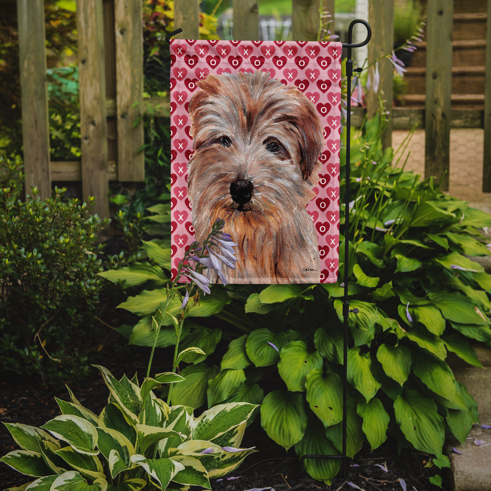 Norfolk Terrier Hearts and Love Flag Garden Size SC9712GF  the-store.com.