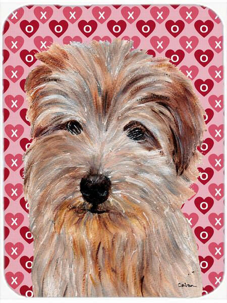 Norfolk Terrier Hearts and Love Glass Cutting Board Large Size SC9712LCB by Caroline&#39;s Treasures