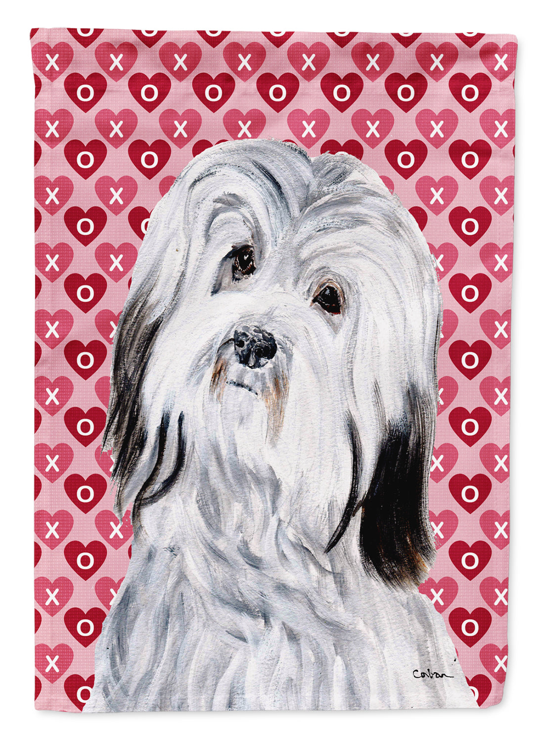 Havanese Hearts and Love Flag Canvas House Size SC9713CHF