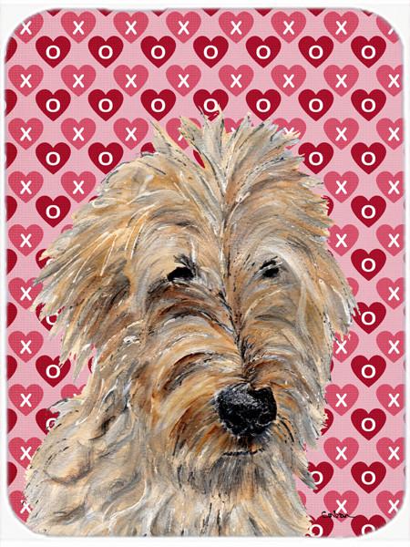 Golden Doodle 2 Hearts and Love Glass Cutting Board Large Size SC9715LCB by Caroline&#39;s Treasures