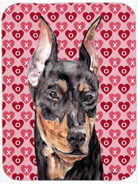 German Pinscher Hearts and Love Glass Cutting Board Large Size SC9716LCB by Caroline&#39;s Treasures