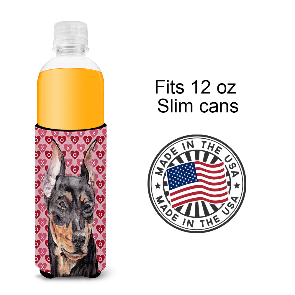 German Pinscher Hearts and Love Ultra Beverage Insulators for slim cans SC9716MUK