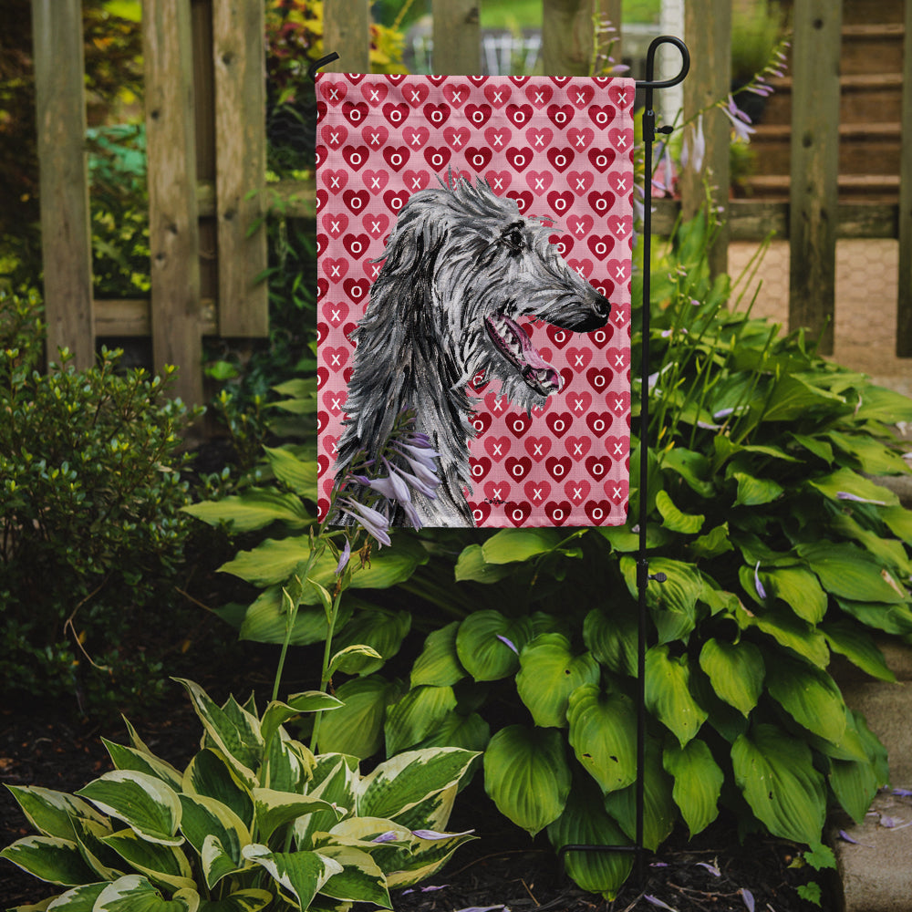 Scottish Deerhound Hearts and Love Flag Garden Size
