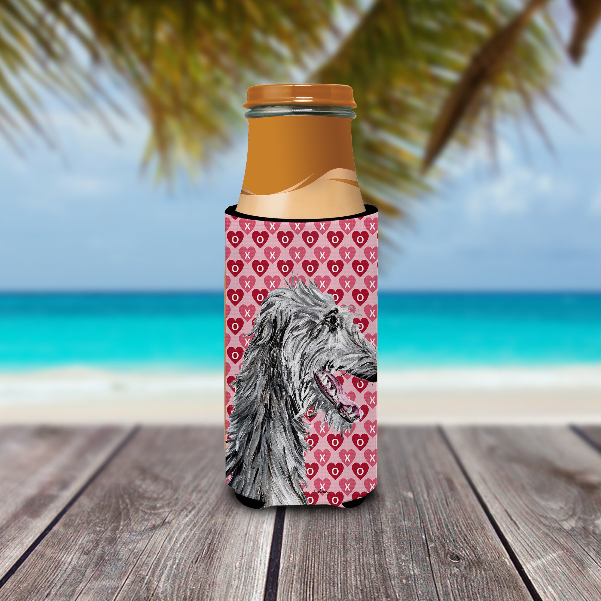 Scottish Deerhound Hearts and Love Ultra Beverage Insulators for slim cans SC9717MUK.