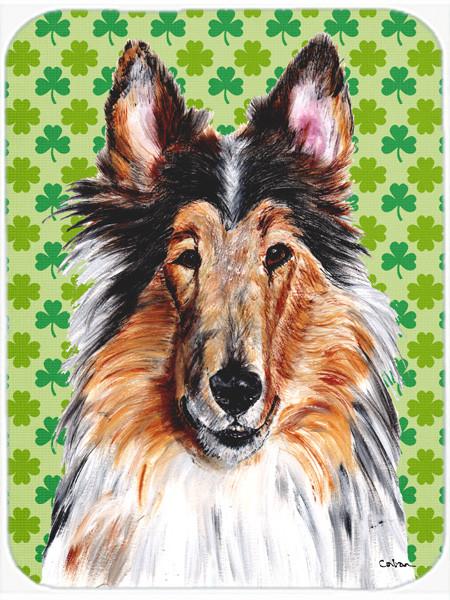 Collie Lucky Shamrock St. Patrick's Day Glass Cutting Board Large Size SC9718LCB by Caroline's Treasures