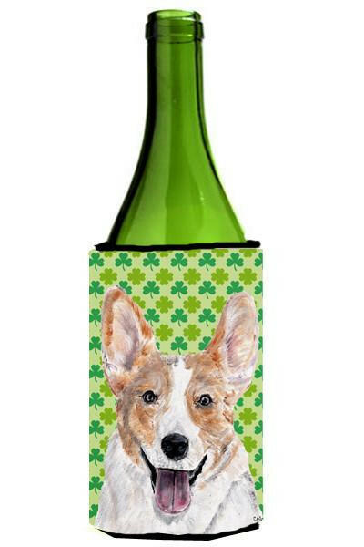 Cardigan Corgi Lucky Shamrock St. Patrick&#39;s Day Wine Bottle Beverage Insulator Hugger SC9720LITERK by Caroline&#39;s Treasures