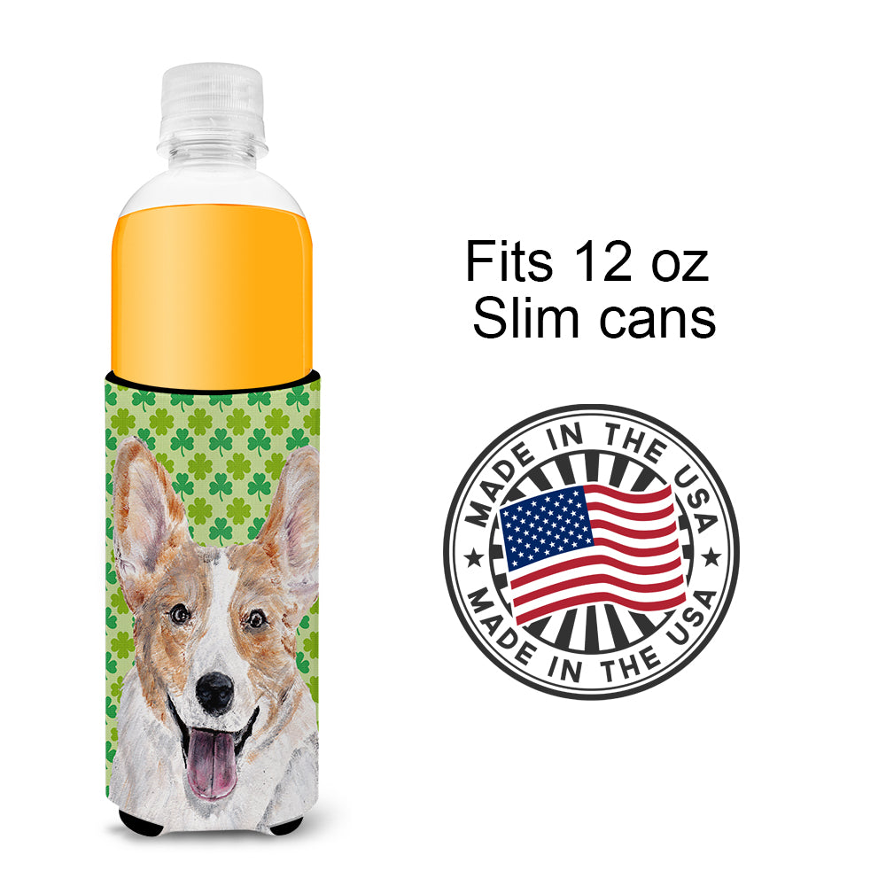 Cardigan Corgi Lucky Shamrock St. Patrick's Day Ultra Beverage Insulators for slim cans SC9720MUK