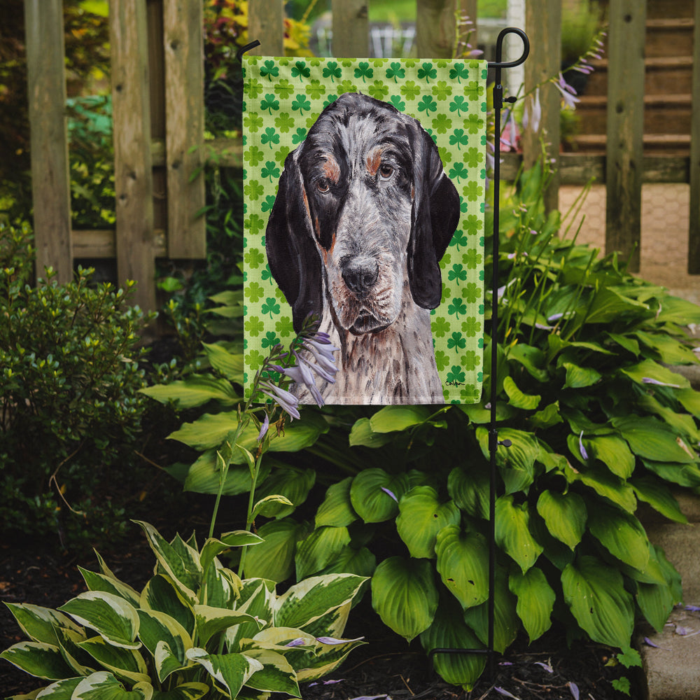 Blue Tick Coonhound Lucky Shamrock St. Patrick's Day Flag Garden Size  the-store.com.