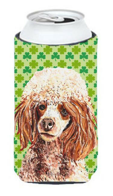 Red Miniature Poodle Lucky Shamrock St. Patrick&#39;s Day Tall Boy Beverage Insulator Hugger SC9723TBC by Caroline&#39;s Treasures