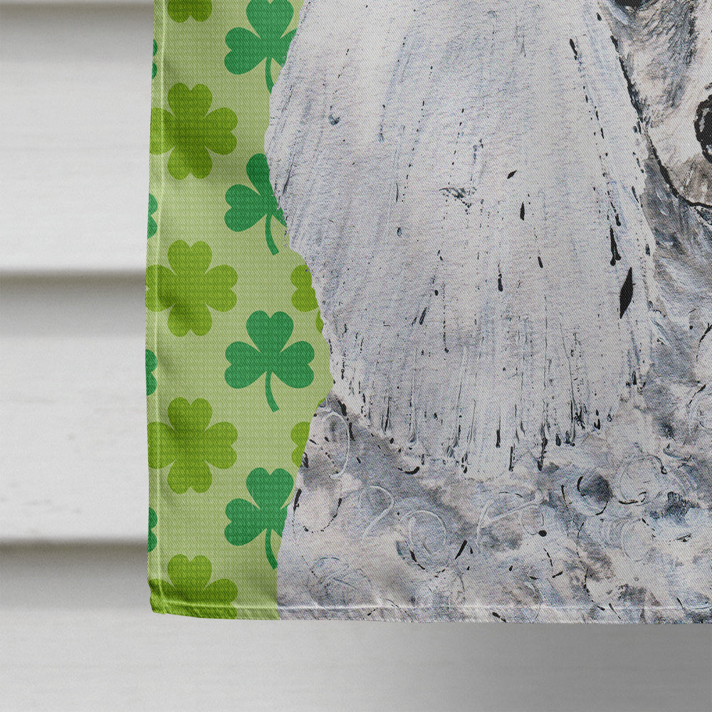 White Toy Poodle Lucky Shamrock St. Patrick's Day Flag Canvas House Size SC9725CHF