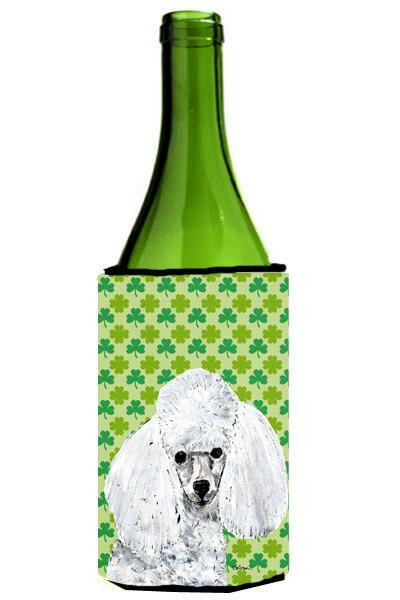 White Toy Poodle Lucky Shamrock St. Patrick's Day Wine Bottle Beverage Insulator Hugger SC9725LITERK by Caroline's Treasures