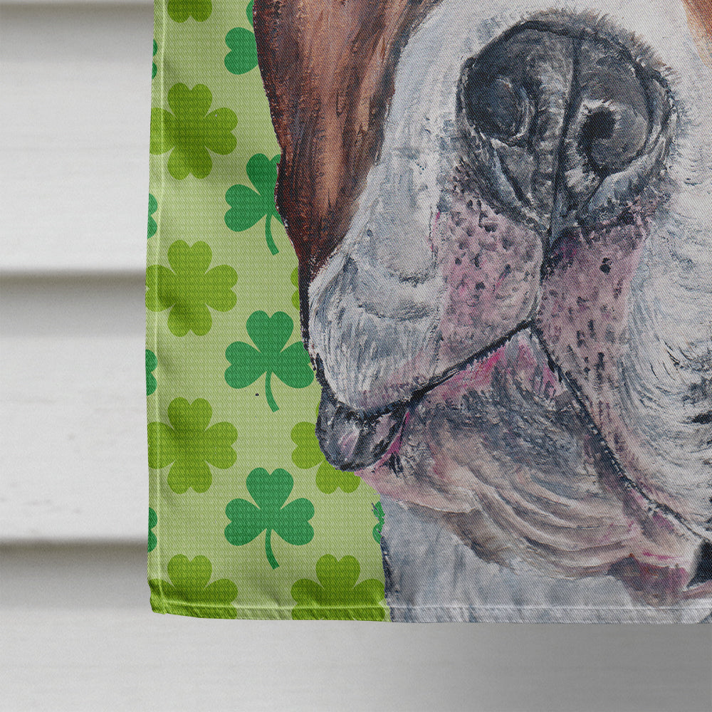 Staffordshire Bull Terrier Staffie Lucky Shamrock St. Patrick's Day Flag Canvas House Size SC9728CHF