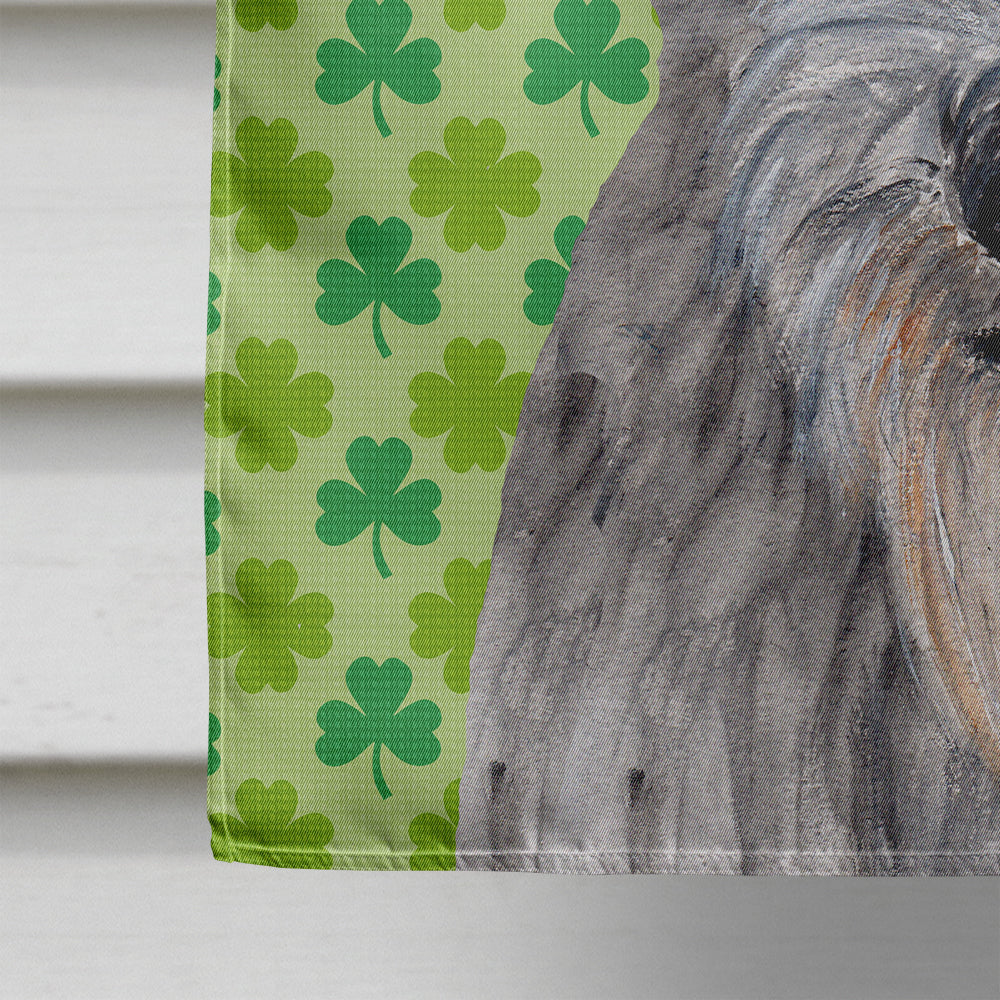 Scottish Deerhound Lucky Shamrock St. Patrick's Day Flag Canvas House Size SC9730CHF  the-store.com.