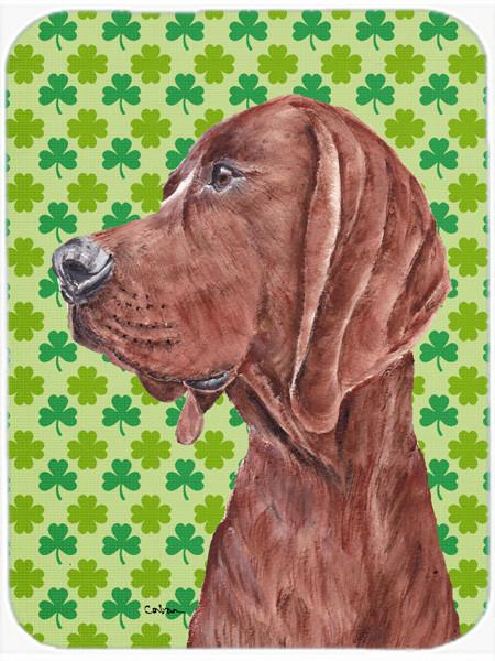 Redbone Coonhound Lucky Shamrock St. Patrick&#39;s Day Glass Cutting Board Large Size SC9731LCB by Caroline&#39;s Treasures