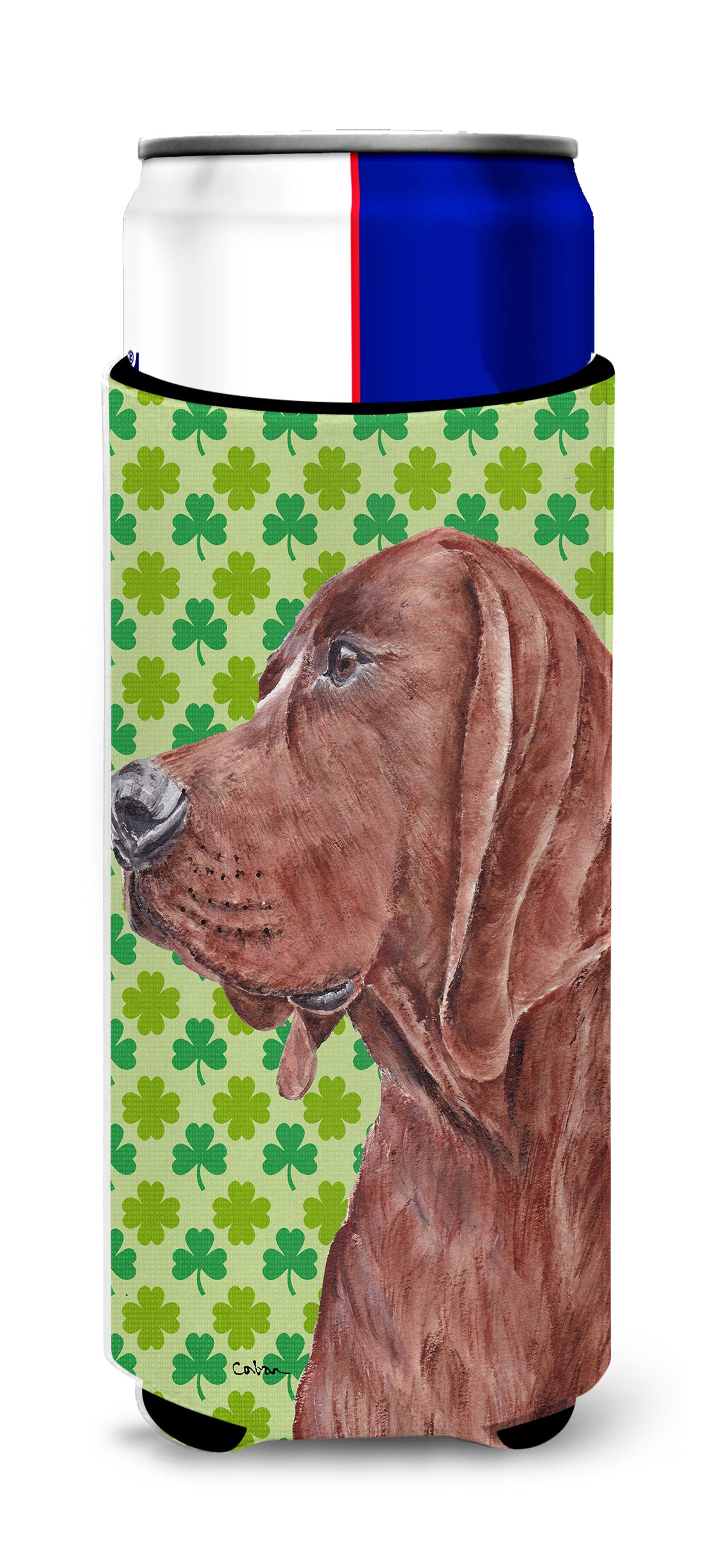 Redbone Coonhound Lucky Shamrock St. Patrick&#39;s Day Ultra Beverage Isolateurs pour canettes minces SC9731MUK