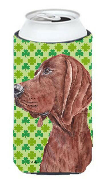Redbone Coonhound Lucky Shamrock St. Patrick&#39;s Day Tall Boy Beverage Insulator Hugger SC9731TBC by Caroline&#39;s Treasures