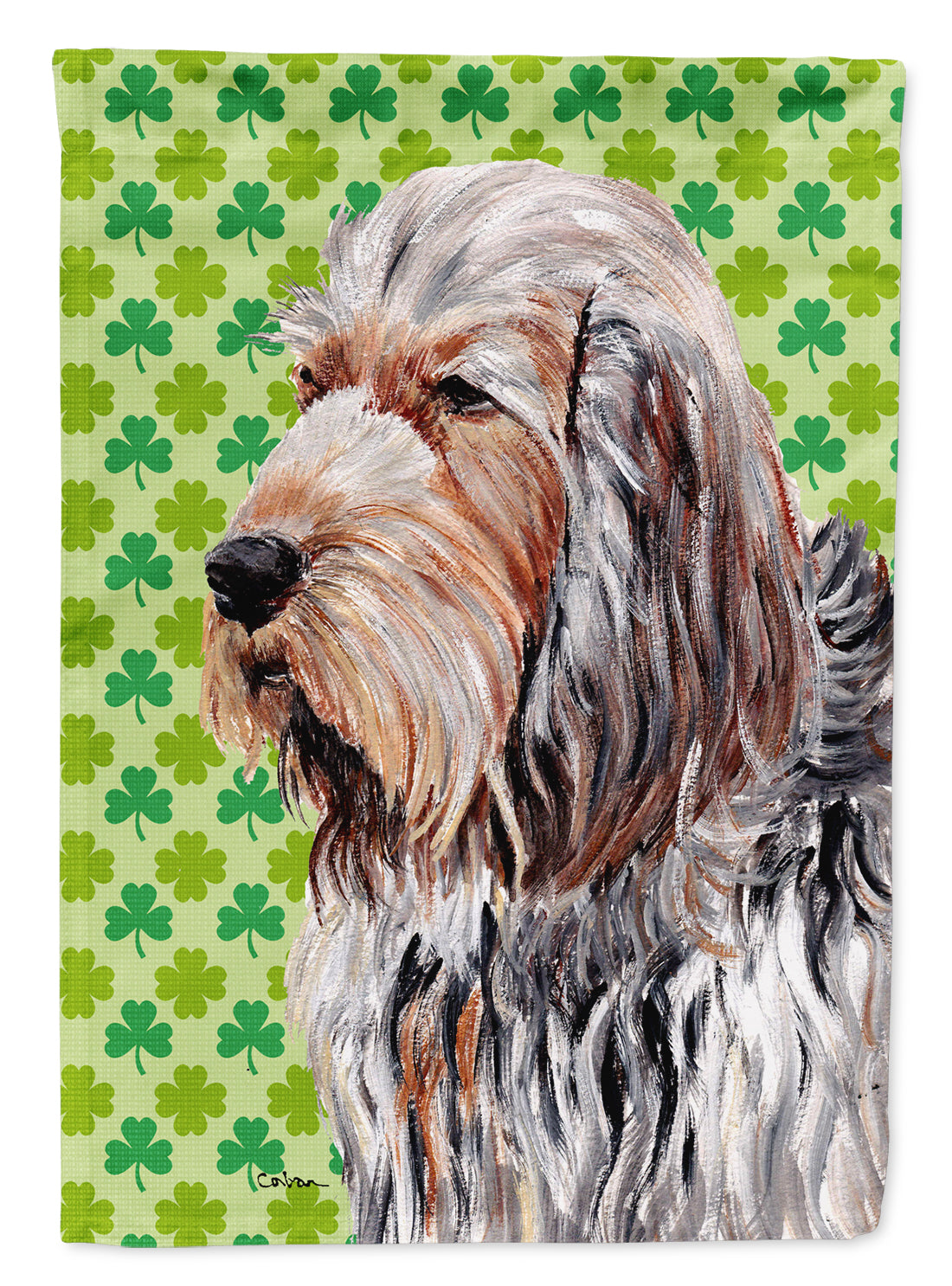 Otterhound Lucky Shamrock St. Patrick&#39;s Day Flag Canvas House Size SC9732CHF