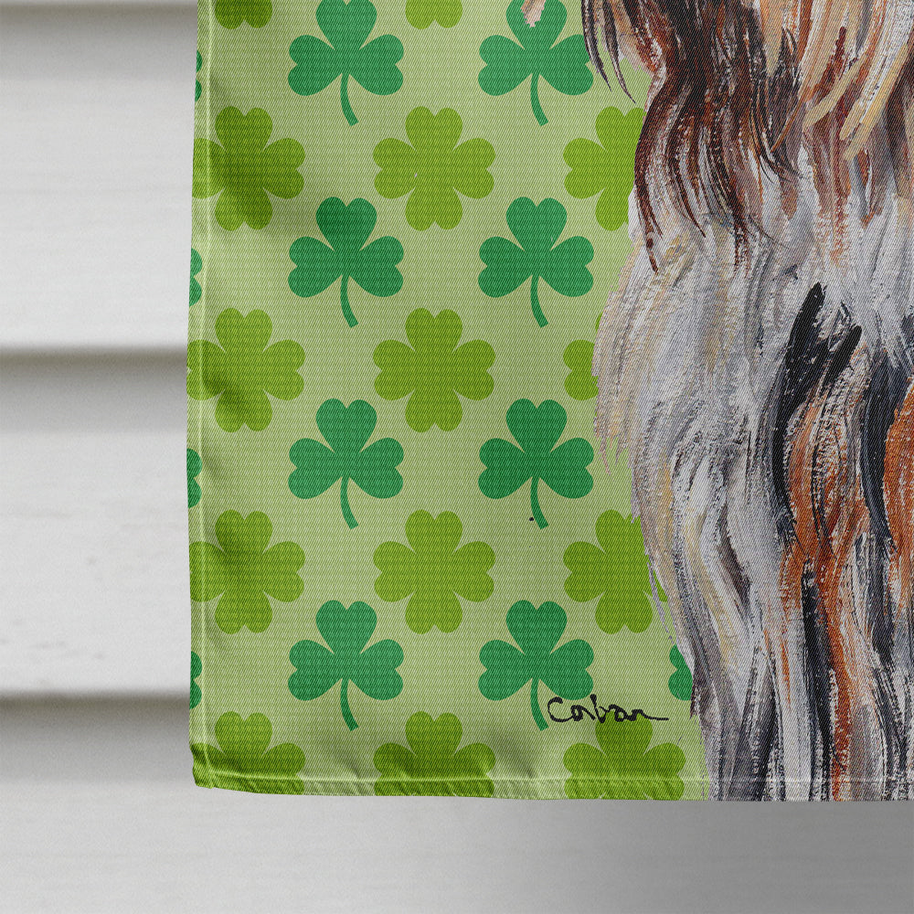 Otterhound Lucky Shamrock St. Patrick's Day Flag Canvas House Size SC9732CHF  the-store.com.