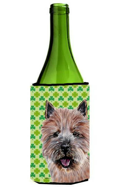 Norwich Terrier Lucky Shamrock St. Patrick&#39;s Day Wine Bottle Beverage Insulator Hugger SC9734LITERK by Caroline&#39;s Treasures