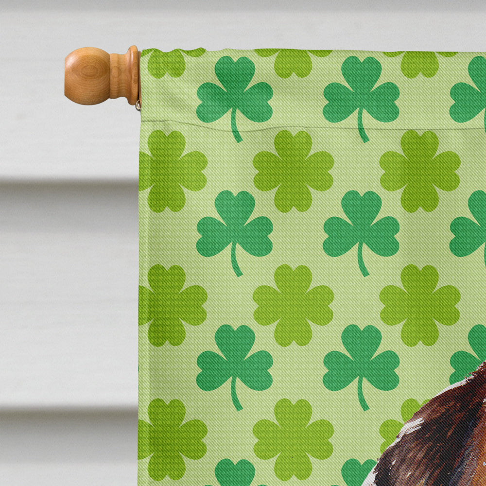 Norfolk Terrier Puppy Lucky Shamrock St. Patrick's Day Flag Canvas House Size SC9735CHF  the-store.com.