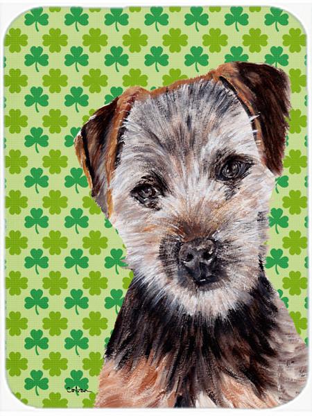 Norfolk Terrier Puppy Lucky Shamrock St. Patrick's Day Glass Cutting Board Large Size SC9735LCB by Caroline's Treasures