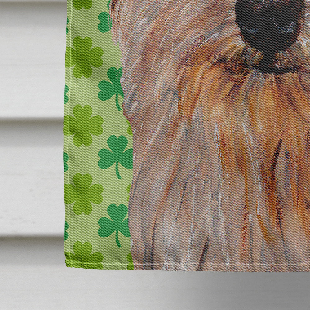 Norfolk Terrier Lucky Shamrock St. Patrick's Day Flag Canvas House Size SC9736CHF  the-store.com.