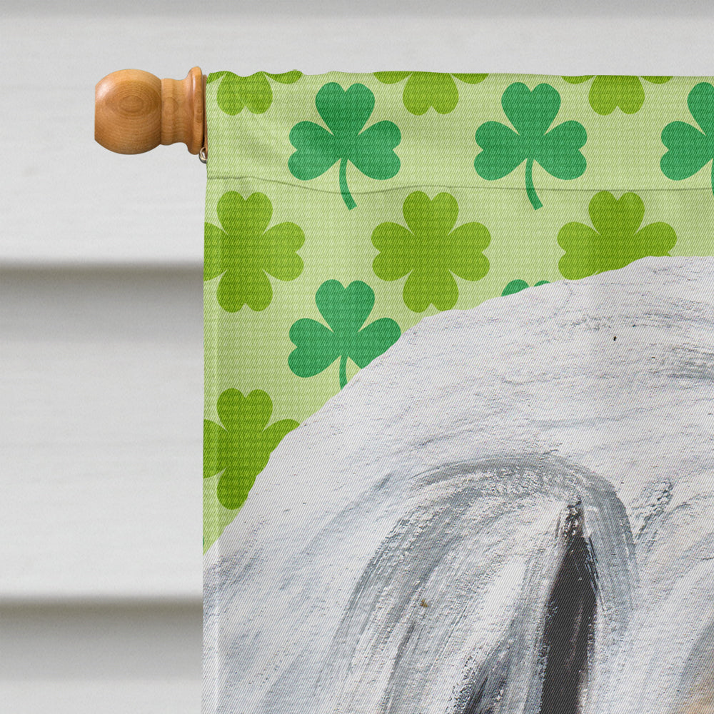 Great Pyrenees Lucky Shamrock St. Patrick's Day Flag Canvas House Size SC9738CHF  the-store.com.
