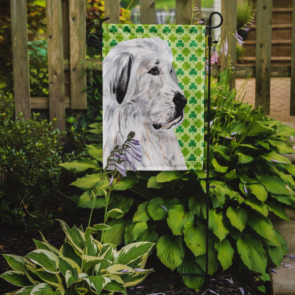 Great Pyrenees Lucky Shamrock St. Patrick's Day Flag Garden Size SC9738GF  the-store.com.