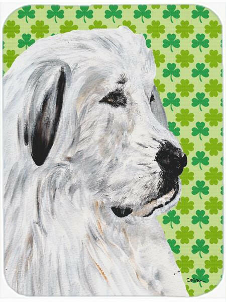 Great Pyrenees Lucky Shamrock St. Patrick&#39;s Day Mouse Pad, Hot Pad or Trivet SC9738MP by Caroline&#39;s Treasures