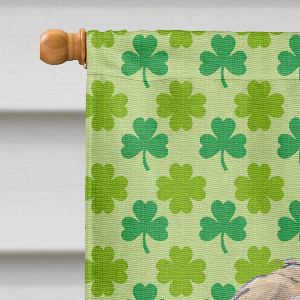 Golden Doodle 2 Lucky Shamrock St. Patrick's Day Flag Canvas House Size SC9739CHF  the-store.com.