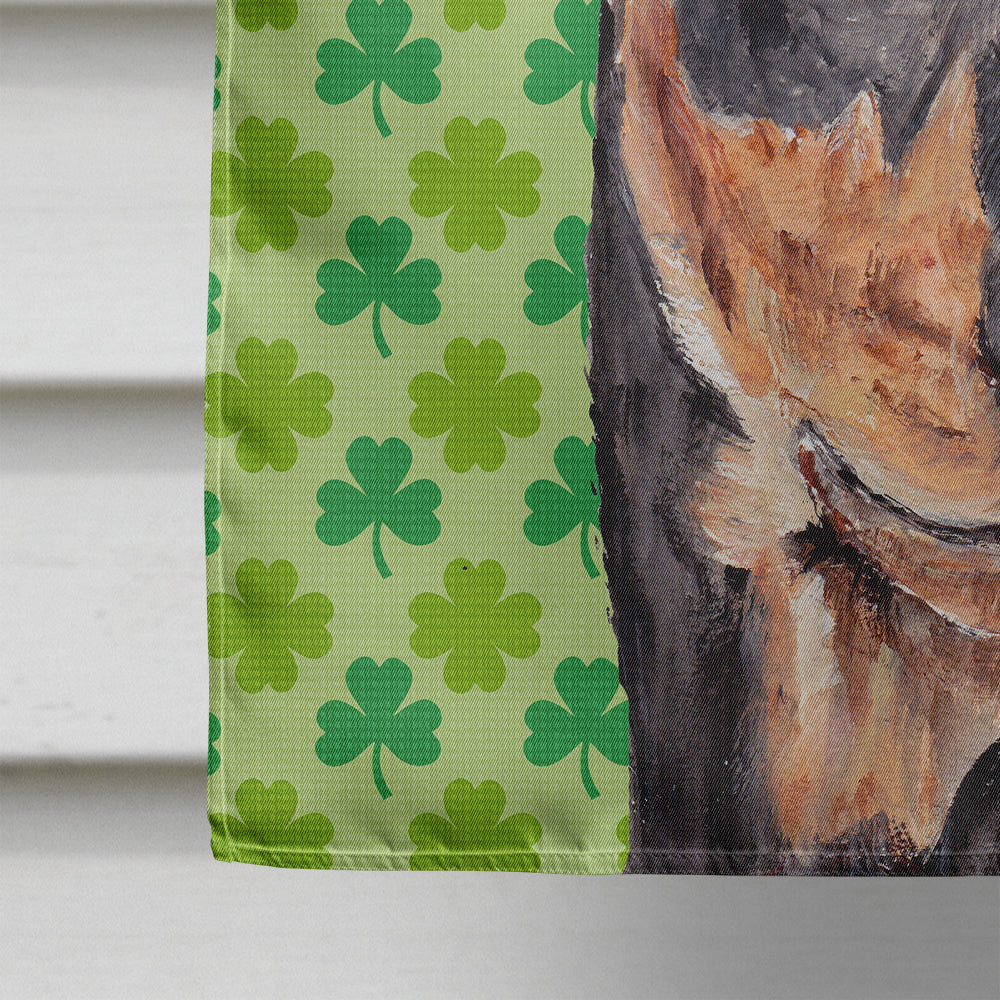 German Pinscher Lucky Shamrock St. Patrick's Day Flag Canvas House Size SC9740CHF  the-store.com.