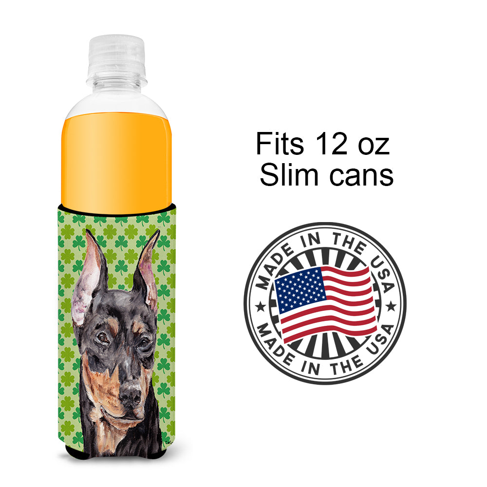 German Pinscher Lucky Shamrock St. Patrick's Day Ultra Beverage Insulators for slim cans SC9740MUK