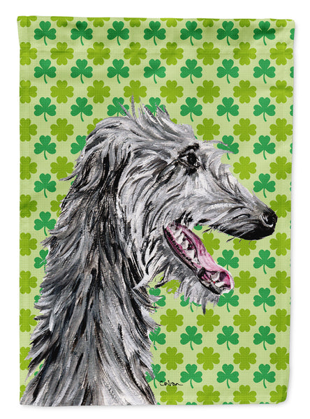 Scottish Deerhound Lucky Shamrock St. Patrick's Day Flag Garden Size SC9741GF