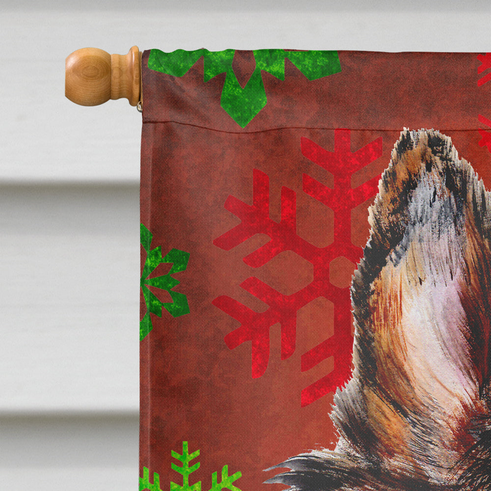Collie Red Snowflakes Holiday Flag Canvas House Size SC9742CHF  the-store.com.