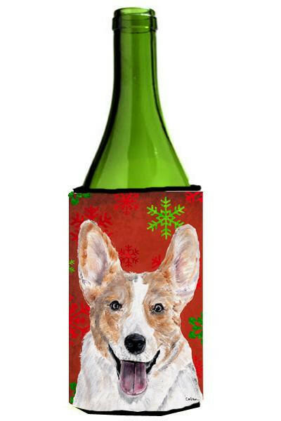 Cardigan Corgi Red Snowflakes Holiday Wine Bottle Beverage Insulator Hugger SC9744LITERK by Caroline&#39;s Treasures