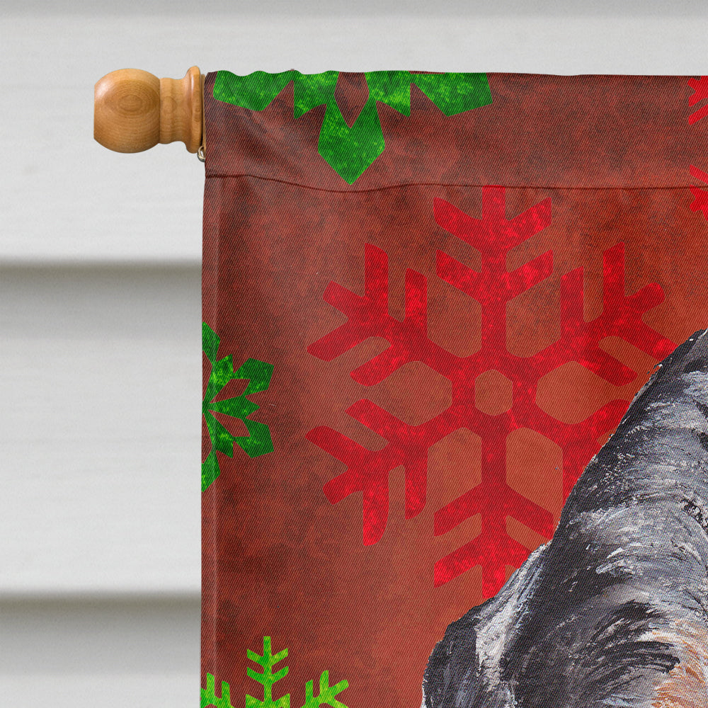 Blue Tick Coonhound Red Snowflakes Holiday Flag Canvas House Size SC9745CHF  the-store.com.