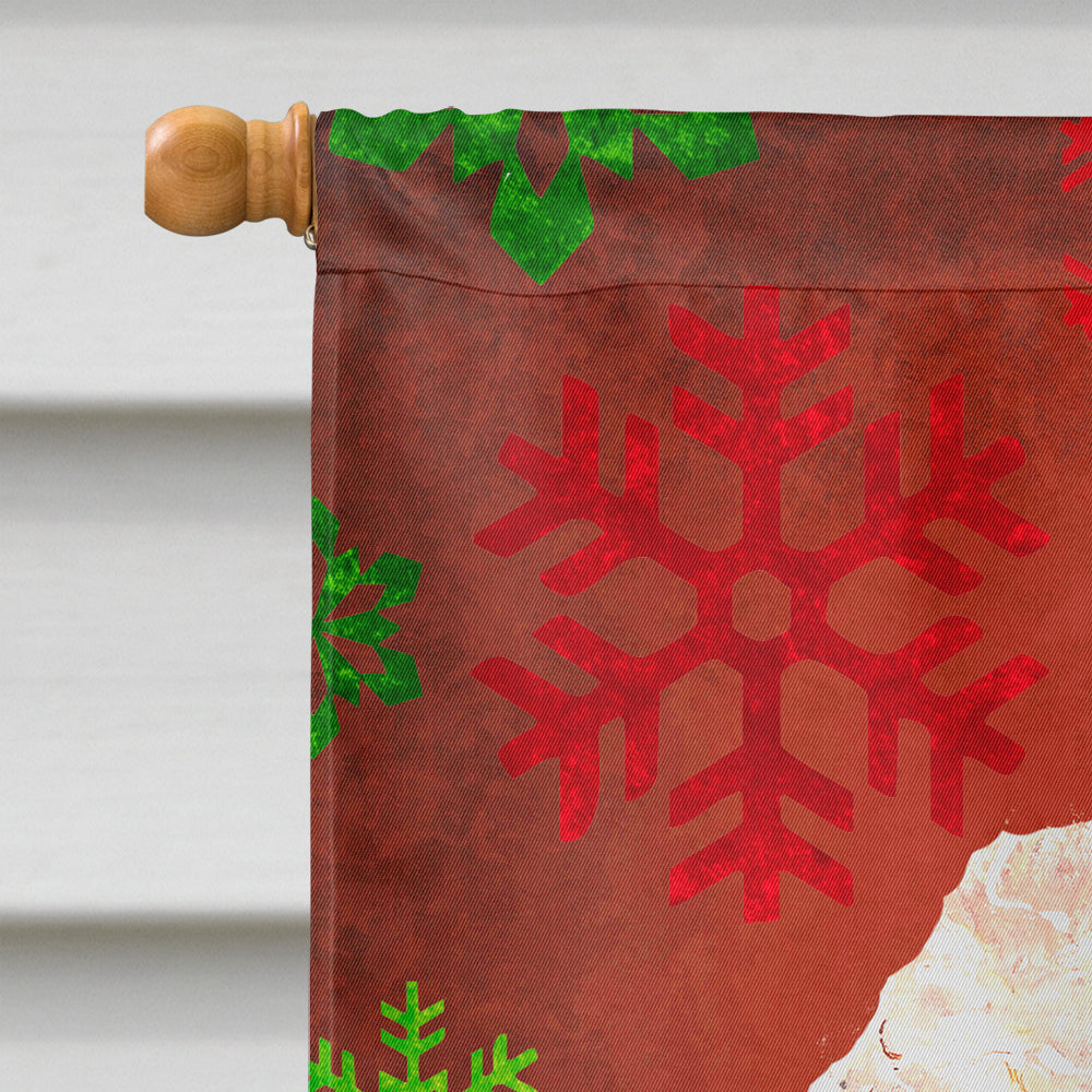 Red Miniature Poodle Red Snowflakes Holiday Flag Canvas House Size SC9747CHF
