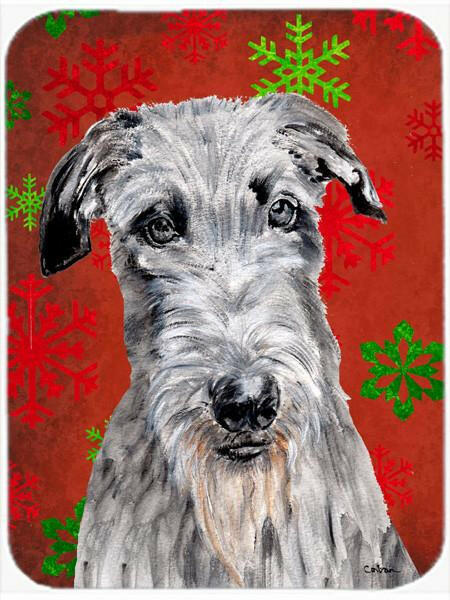 Scottish Deerhound Red Snowflakes Holiday Mouse Pad, Hot Pad or Trivet SC9754MP by Caroline&#39;s Treasures
