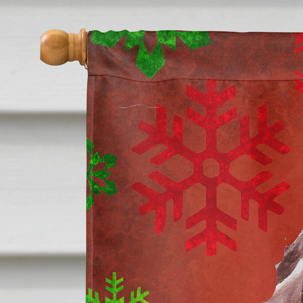 Redbone Coonhound Red Snowflakes Holiday Flag Canvas House Size SC9755CHF  the-store.com.