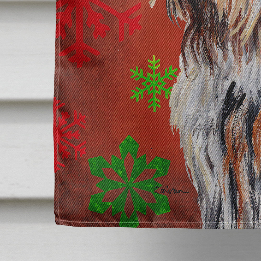 Otterhound Red Snowflakes Holiday Flag Canvas House Size SC9756CHF
