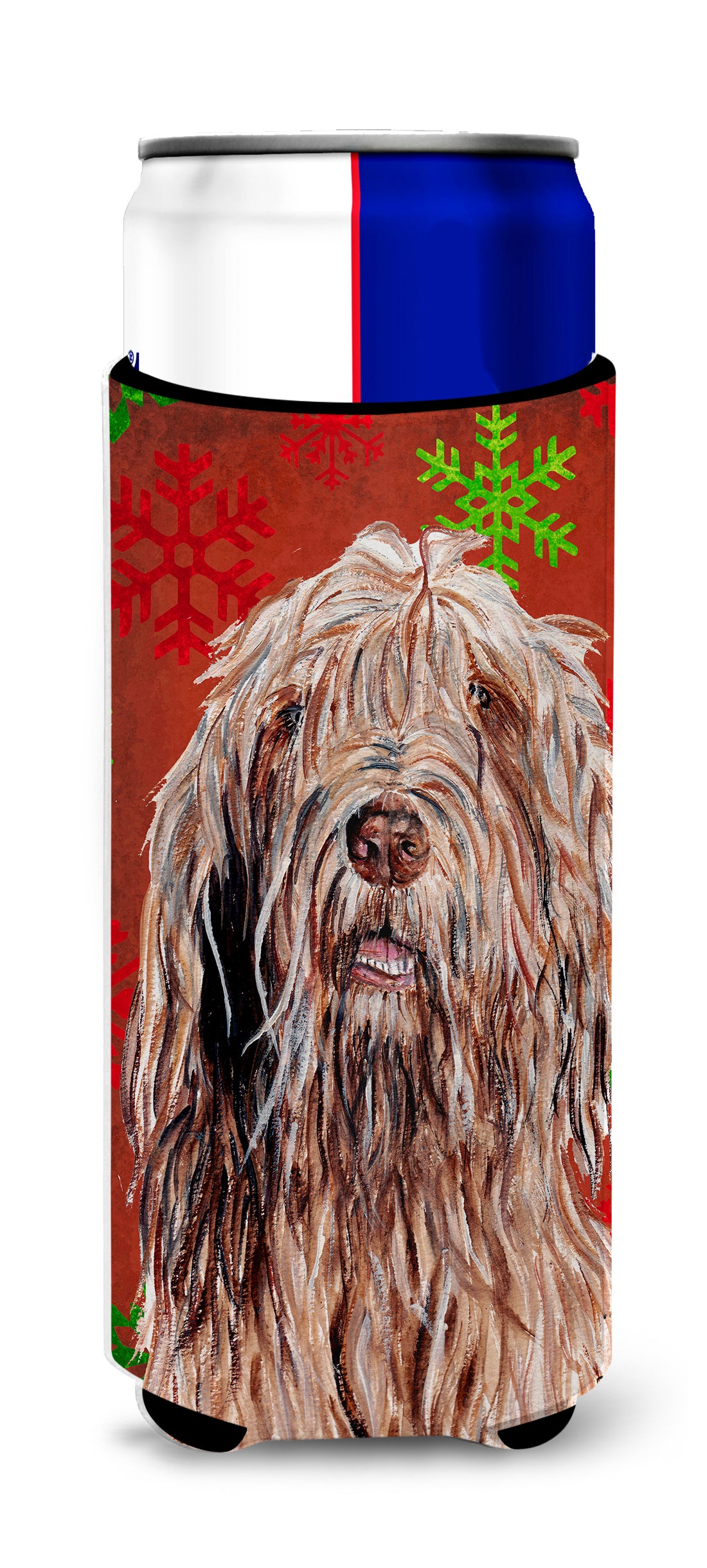 Otterhound Red Snowflakes Holiday Ultra Beverage Insulators for slim cans SC9757MUK.