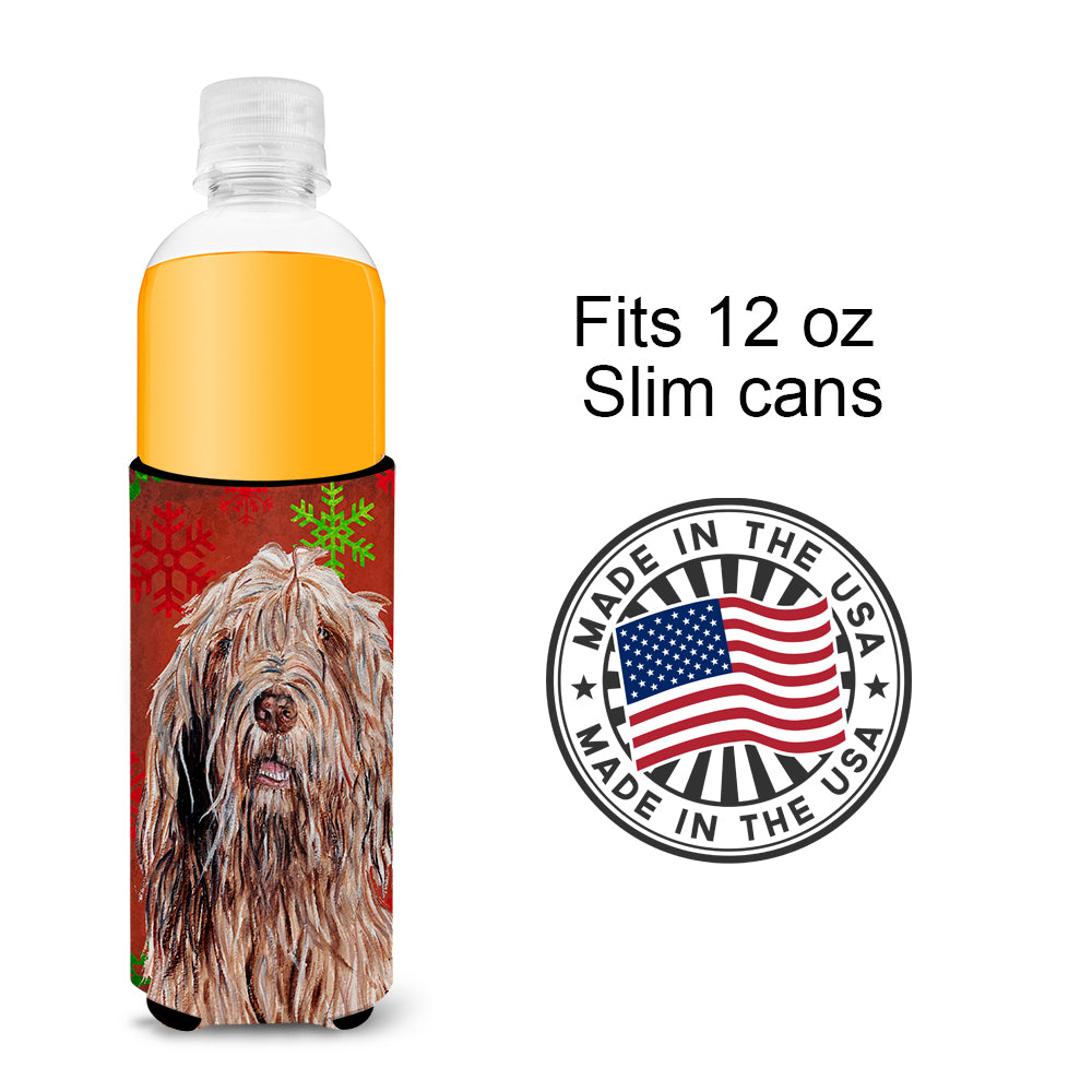 Otterhound Red Snowflakes Holiday Ultra Beverage Insulators for slim cans SC9757MUK.