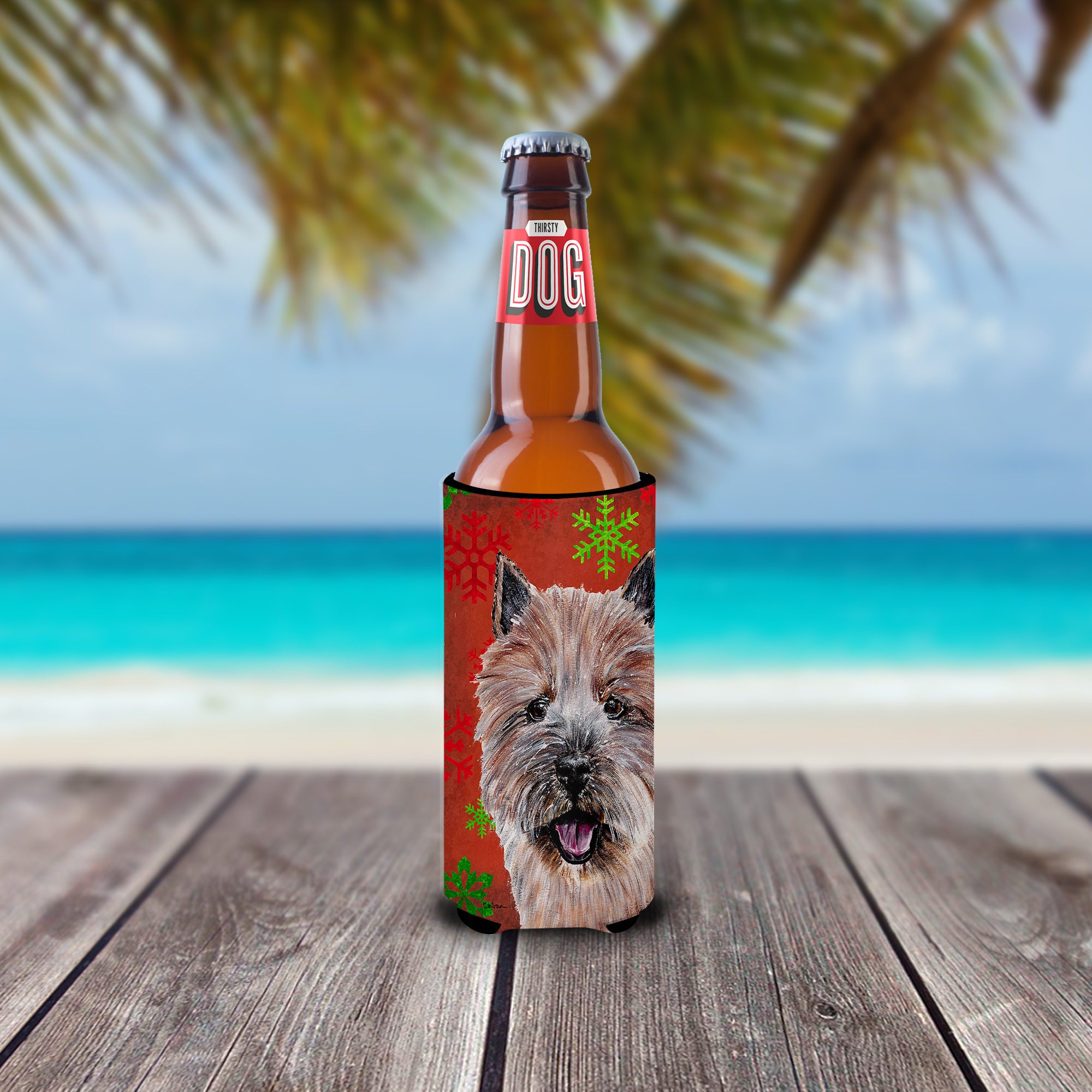 Norwich Terrier Red Snowflakes Holiday Ultra Beverage Isolateurs pour canettes minces SC9758MUK