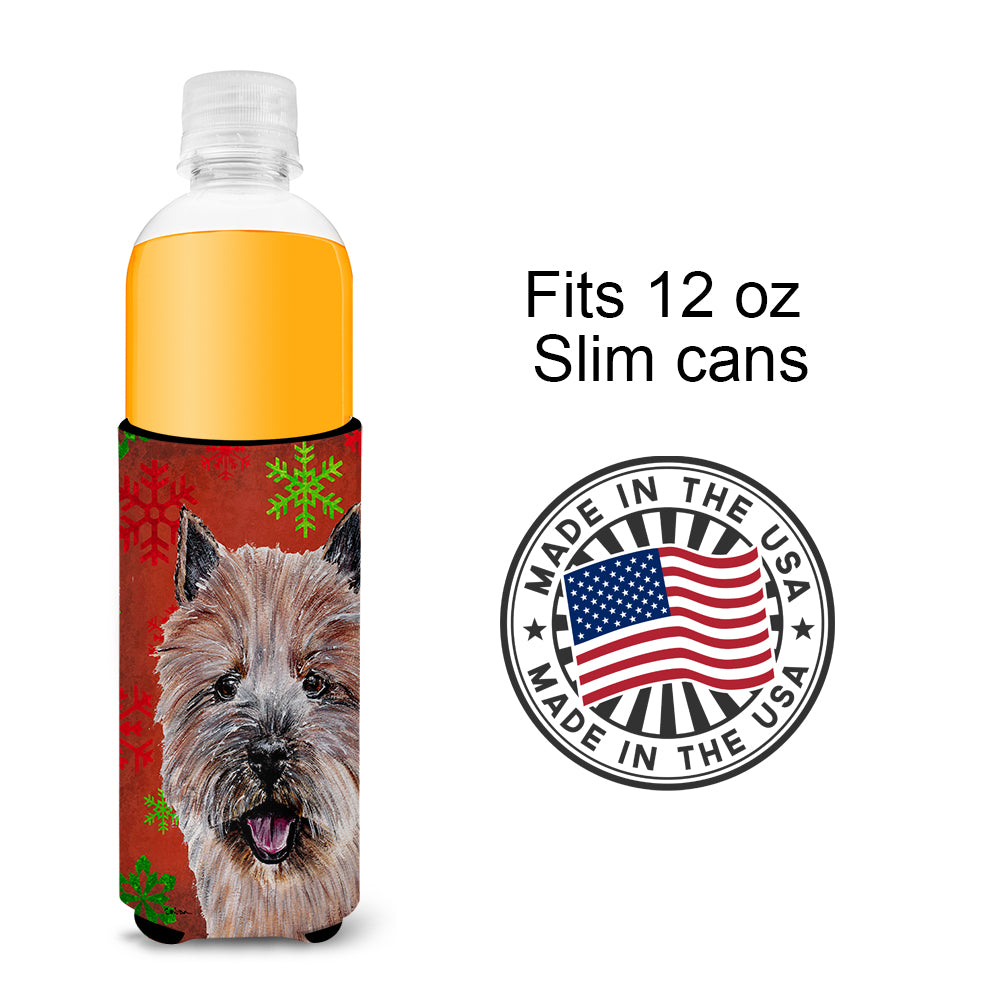 Norwich Terrier Red Snowflakes Holiday Ultra Beverage Isolateurs pour canettes minces SC9758MUK